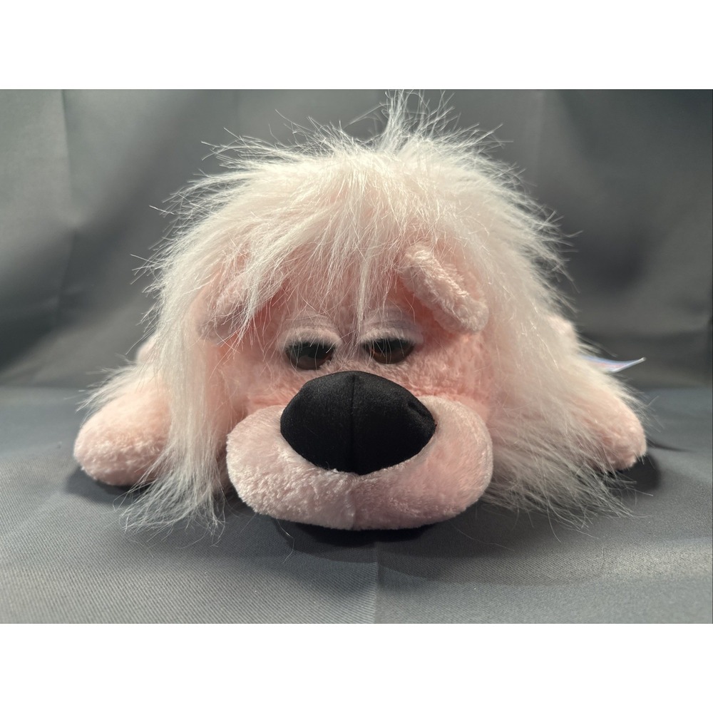 Vintage Commonwealth Pink Dog Plush Floppy Furry Huggable 2000 With Tags Y2k